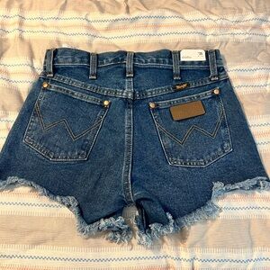 Wrangler Women's Frayed Hem Blue Jean Shorts